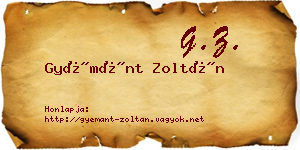 Gyémánt Zoltán névjegykártya